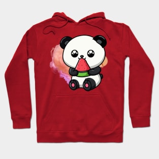 Cute Panda Eat Watermelon - Adorable Panda - Kawaii Panda Hoodie